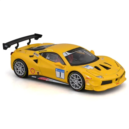 Vista 2 de Bburago B18-36306 43 Ferrari Racing 488 Challenge, Amarillo #1