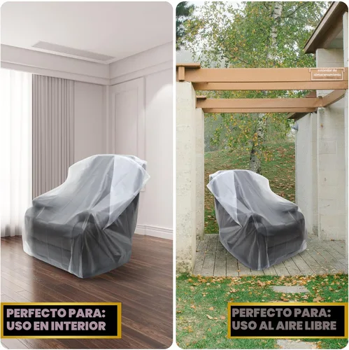 Vista 7 de Fundas de plástico para muebles para mudanza y almacenamiento - Protectores de fundas para sillas de alta resistencia, impermeables y a prueba