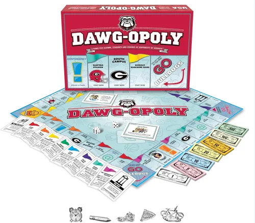 Vista 4 de Late for the Sky University of Georgia Dawgopoly Red, Black