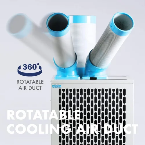 Vista 4 de Uninex SAC3000 KOOLZONE - Enfriador de puntos móvil para interiores y exteriores con doble conducto, grado industrial, refrigerante 10,236-BTU, R-32