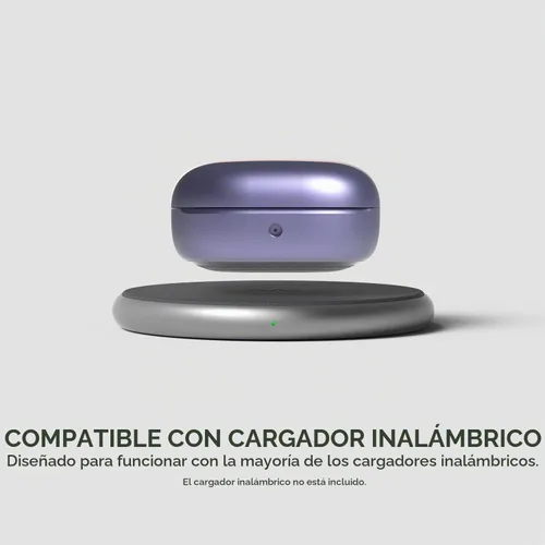 Vista 5 de VRS Design Funda moderna para Galaxy Buds (2023, 2022, 2021, 2020), color morado
