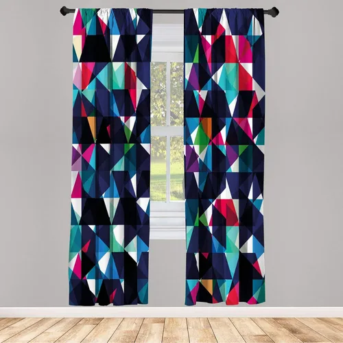Vista 36 de Ambesonne - Cortinas amarillas para ventana, arte moderno escandinavo de escena de jardín con flores de tulipán y mariposas bailando, juego de 2