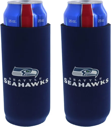 Vista 7 de Football Team Logo Tall Boy 2-Pack Can Holder Coozie Beverage Insulator - Fits 24oz - 25oz Cans (Chicago Logo Shadow (Bears))