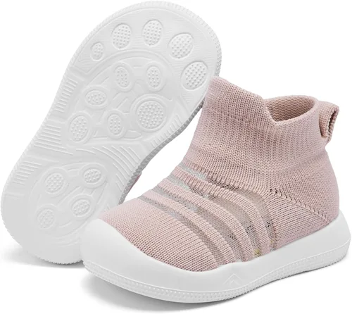 Vista 7 de Engtoy Zapatos de bebé, calcetines para bebé, zapatos para caminar, antideslizantes, transpirables, con suela de goma suave, zapatos deportivos