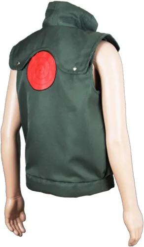 Vista 3 de Chaleco de disfraz de anime para adultos, sin mangas, abrigo delgado, verde militar, XL, M