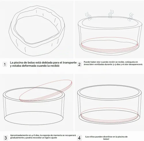 Vista 4 de TRENDBOX Esponja de espuma suave interior redondo Ball Pit,Ideal para niños - Gris oscuro