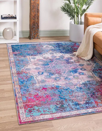Vista 16 de Unique Loom Renaissance Collection - Alfombra rectangular de 2 x 3 pies 1 pulgada, color azul y verde Azul Verde/Azul
