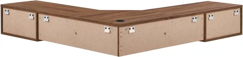 Vista 4 de Modway EEI-6181-WAL Render - Escritorio de oficina esquinero para montaje en pared, nogal