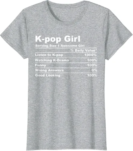 Vista 22 de Camiseta de regalo Kpop Kdrama para mujer K-pop Girl, Negro, S