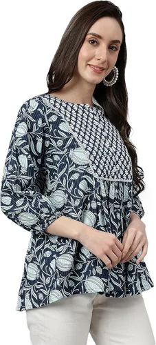 Vista 6 de Janasya Blusa tipo túnica para mujer