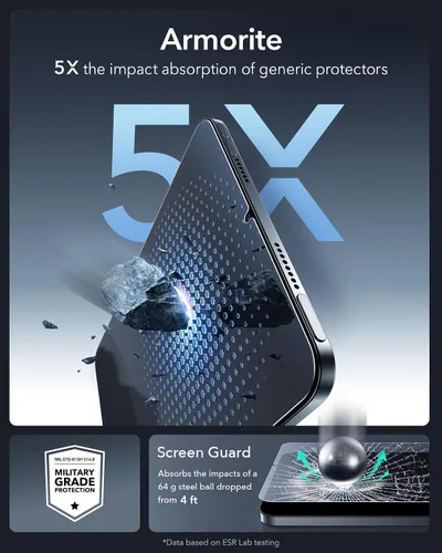 Vista 7 de ESR Paquete de 2 protectores de pantalla Armorite para iPad mini 7ª/6ª