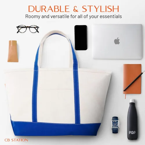 Vista 6 de Bolso grande clásico Bolsa de lona para mujer Diseño multicolor, perfecta para viajes y compras