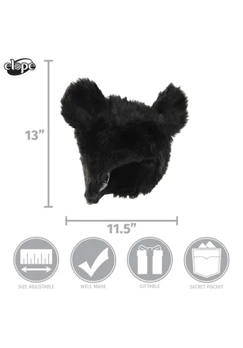 Vista 6 de Sombrero de Disfraz de Peluche de Oso Negro para Adultos Multicolor
