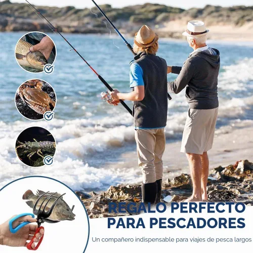 Vista 5 de Pinza de peces de 3 garras, alicates de pesca de metal multifuncionales, herramienta antideslizante para capturar peces, accesorios de pesca ligeros