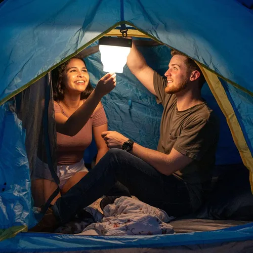 Vista 6 de Kodiak Kompress - Linterna plegable plegable para campamento, linterna LED compacta con carga USB, luz portátil para senderismo, emergencia, cortes