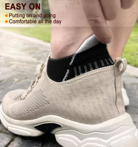 Vista 7 de BULLIANT Calcetines de correr para hombre, 6 pares, calcetines de tobillo que no se ven transpirables, absorben para hombres y mujeres, suela