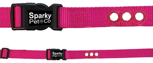 Vista 10 de Sparky Pet Co Perro cerca E collar receptor resistente Nylon 1" 3 agujeros consecutivos correa para todos los sistemas de collar e marrón