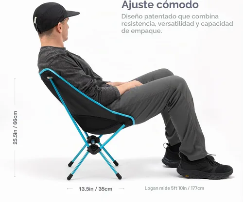 Vista 3 de Helinox Chair One Original - Silla de camping ligera, compacta y plegable Marrón (Coyote Tan)