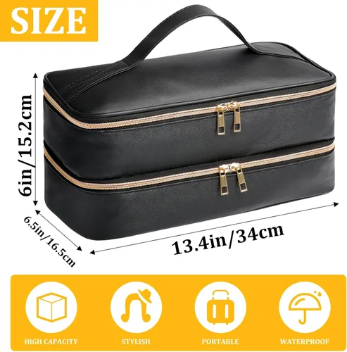 Vista 6 de Estuche de transporte de viaje para Shark Flex Style, Estuche de almacenamiento de doble capa para accesorios del secador de pelo Shark SpeedStyle