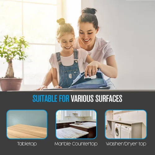 Vista 5 de Houseables, funda para planchar, esterilla magnética para lavado, de 32 1/2 x 17 pulgadas, gris, tipo acolchada, funda resistente al calor, a