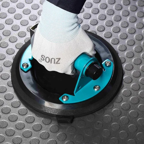 Vista 3 de ZUOS - Ventosa de vidrio de 8 pulgadas para elevación de granito y vidrio, (adecuada para superficies planas y rugosas), ventosa al vacío con mango