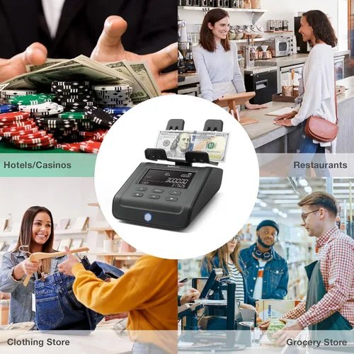Vista 6 de Safescan Báscula de conteo de dinero 6175, multimoneda, ideal para monedas, billetes y artículos que no son efectivo, almacena resultados de conteo