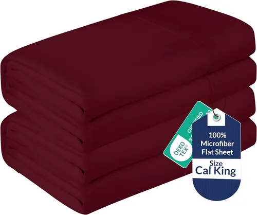 Vista 78 de Royale Linens Juego de 6 sábanas encimeras a granel, sábanas superiores, microfibra suave de 1800, resistente a las arrugas y a las manchas