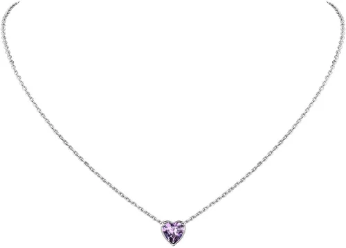 Vista 17 de Suplight 925 Sterling Silver Heart/Round Birthstone Necklaces for Women 01. Enero (Garnet)