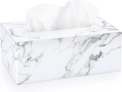 Vista 17 de Sumnacon Cubierta de Caja de Paños Rectangualr Soporte de Caja de Paños Caja de Paños de Lino con Fondo Magnético Caja de Paños Decorativa Beige