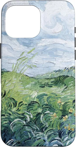 Vista 19 de Van Gogh - Carcasa para iPhone 17, diseño de campos de trigo verde