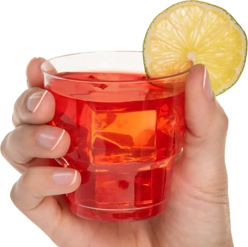 Vista 3 de Vasos pequeños de fiesta de 5 onzas, paquete de 96 unidades, plástico duro transparente, resistente, grado alimenticio para cócteles y bebidas