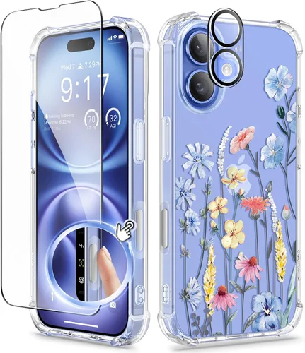 Vista 88 de GVIEWIN - Funda para iPhone 11 con protector de pantalla + protector de lente de cámara, cubierta protectora transparente suave de poliuretano