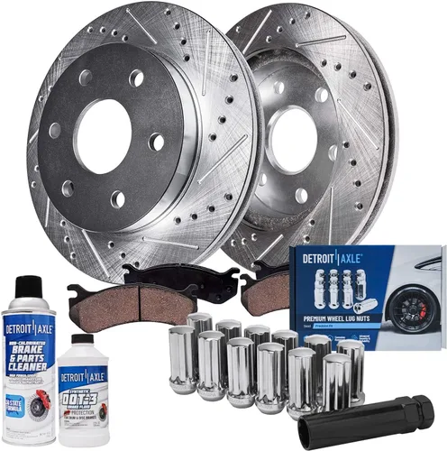 Vista 28 de Detroit Axle - Kit de frenos para Chevrolet Cruze 2011-2015 2013-2016 Sonic 2016 Cruze Limited Rotores de freno de disco ranurados perforados