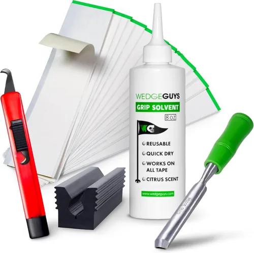 Vista 7 de Wedge Guys Golf Grip Kits for Regripping Golf Clubs - Professional Quality - Options Include Hook Blade, 15 or 30 Tape Strips, 5 or 8 oz Solvent