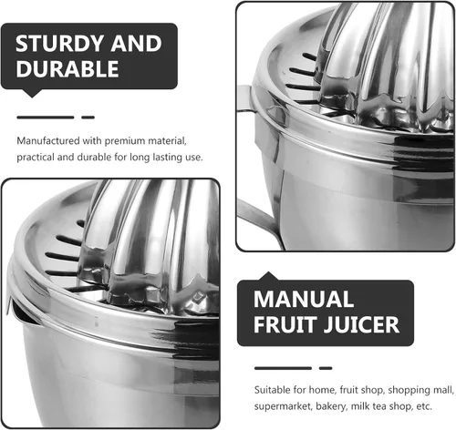 Vista 3 de Cabilock Multi-function Manual Lemon Juicer and Citrus Squeezer Stainless Steel Handheld Press for Home Kitchen Fruit Juice Extraction