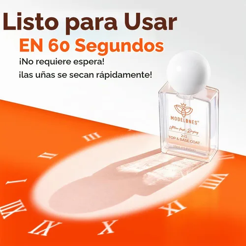 Vista 5 de modelones capa superior y base de esmalte de uñas 3 en 1, fortalecedor de uñas, 15 ml esmalte de uñas transparente de secado rápido, brillo duradero