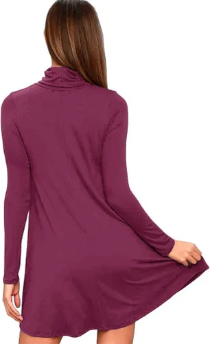 Vista 2 de KEEDONE Vestido de manga larga con cuello de tortuga para mujer