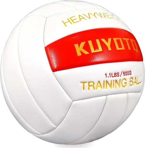 Vista 2 de 1.1lbs/500g Weighted Heavy Volleyball For Setters Serve Trainer Setter Weighted Volleyball Training Equipment Size 5 Thickened Surface Soft Leather
