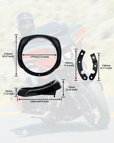 Vista 7 de Faros aro bisel anillo w/DRL para Street Glide Ultra Limited 14-23