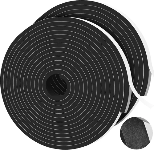 Vista 21 de 20 pies de cintas de espuma autoadhesivas Tiras de sello de espuma de 1 pulgada x 1/2 pulgada x 10 pies cada rollo Burletes de alta resistencia