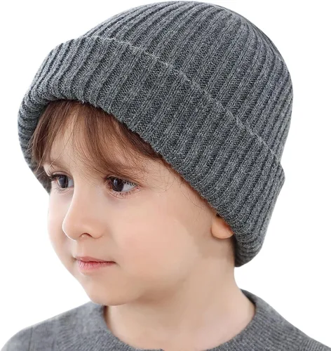 Vista 6 de Conjunto de bufanda de sombrero de invierno para bebé, bufanda de punto cálido con forro polar para niños y niñas