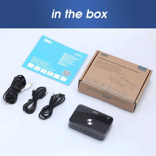 Vista 7 de August MR285 Receptor transmisor Bluetooth para AUX, RCA, óptico, coaxial y USB - Adaptador de audio Bluetooth NFC para TV, coche, auriculares
