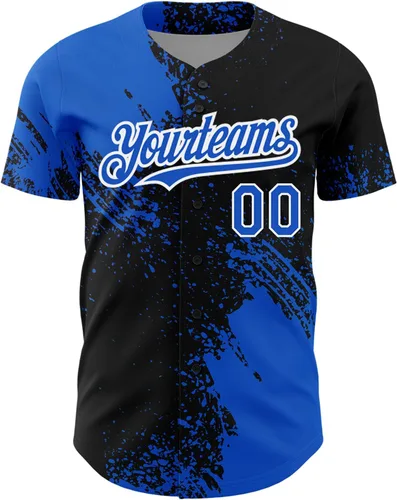 Vista 2 de Camiseta de béisbol personalizada con patrón de cepillo de béisbol, camisas de béisbol personalizadas, uniforme deportivo, número de nombre cosido
