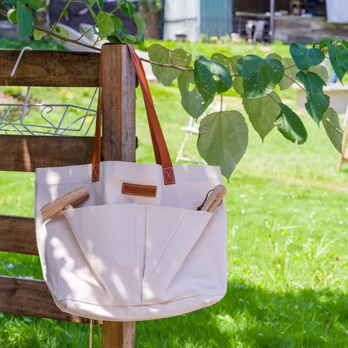 Vista 6 de Berry&Bird Bolsa de herramientas de jardín, bolsa de jardín de lona con bolsillos, bolsa de almacenamiento de herramientas multiusos resistente al