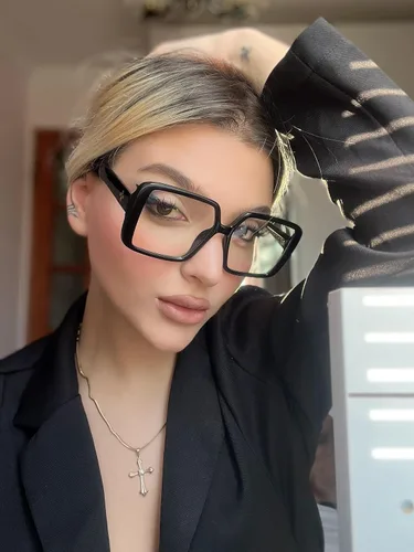 Vista 3 de VISOONE Gafas gruesas de gran tamaño con bloqueo de luz azul para mujer