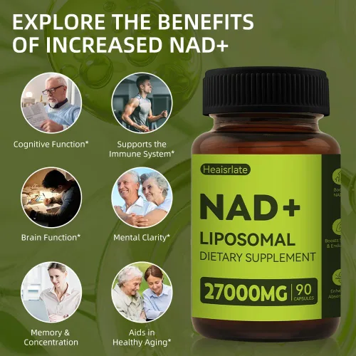 Vista 4 de Suplemento NAD+ de 1000 mg con resveratrol y quercetina - NAD Nicotinamida Adenina Dinucleótido Fórmula Anti-Envejecimiento - Potenciador de energía