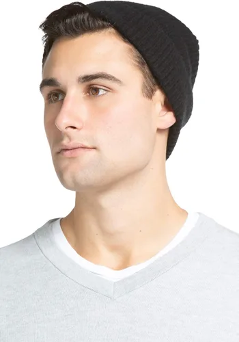 Vista 4 de Fishers Finery Sombrero con puños acanalados de cachemira 100% pura para hombre; ultra felpa