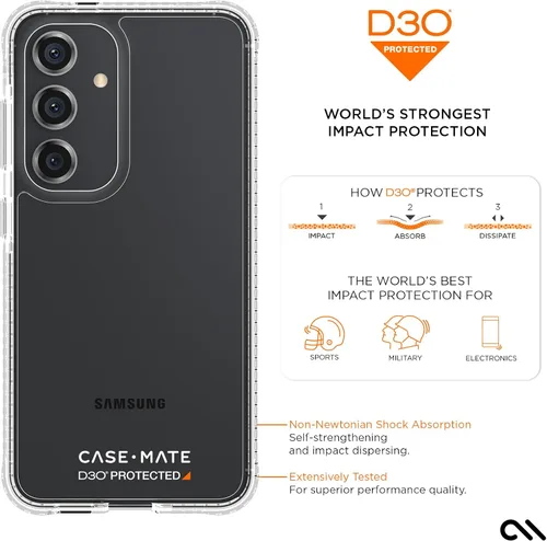 Vista 7 de Case-Mate Funda transparente resistente para Samsung Galaxy S24 [protección contra caídas D3O de 16 pies] [compatible con carga inalámbrica] Funda
