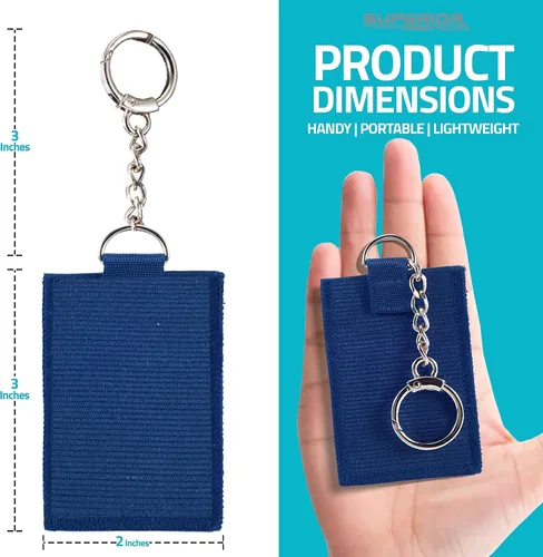 Vista 2 de Billetera de hilo de nailon Cartera minimalista de bolsillo frontal para hombres y mujeres con un elegante anillo en D y cadena de anclaje