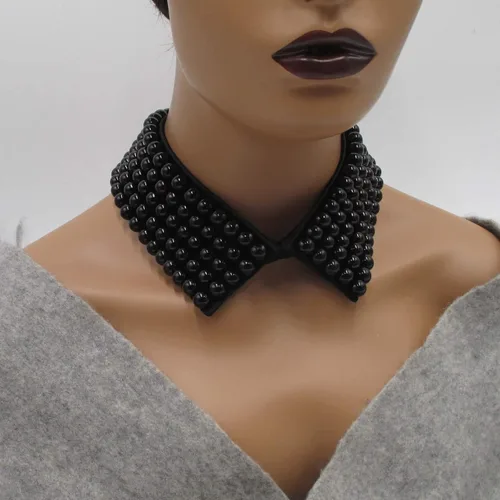 Vista 6 de Trimscraft collar collar de perlas simuladas desmontable falso collar gargantilla ropa accesorio para mujer
